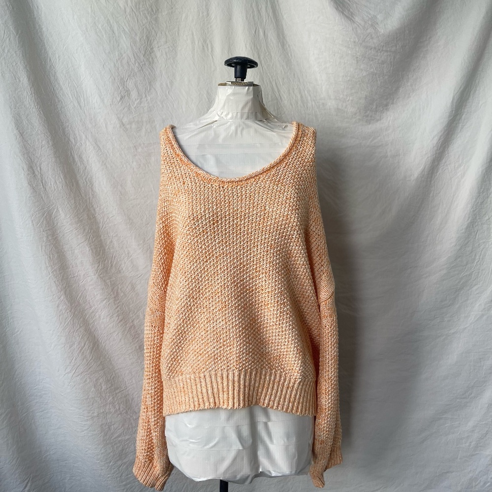 New Condition Anthropologie slouch off shoulder orange sweater Sz XL